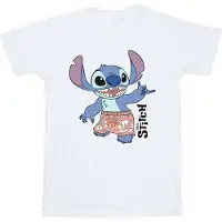 Disney Meisjes Lilo & Stitch Bermuda Shorts Katoen T-Shirt (Wit)