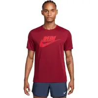 Nike dri-fit uv miler run energy t-shirt in de kleur roze.