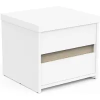 CALICOSY Nachtkastje met 2 lades, decor eiken kronberg en matte wit, l43,1 cm clyde