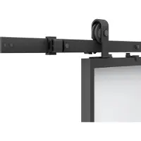 Vente-unique Schuifdeur met ophangsysteem - Aluminium en gerookt gehard glas - H205 x B83 cm - LINCI II
