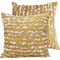 Oviala - Set van 2 vierkante polyester kussens 45x45x8 cm ecru en oker - Quito