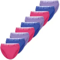 Elle Slip ' High Leg Logo ' blauw / sering / bessen