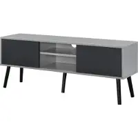 En.casa TV meubel Eskilstuna tv kast 120x29,5x46,5 cm lichtgrijs zwart