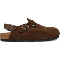 Birkenstock Heren Leren klompen Tokio (Normale pasvorm) bruin (40), Leer, Plat, Gesp, Casual 1032024