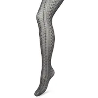 Bonnie Doon Grafische Panty 40 Denier Grijs Dames maat L/XL - Grafisch - Print - Gladde Naden - Maximaal Draagcomfort - Chique Panty - Geometrie Tights - Feestelijk - Castlerock - BP221902.169