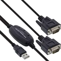 InLine USB 2.0 naar 2x serieel adapterkabel, stekker A naar 2x 9-pins, 1,5m