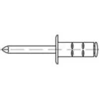 Toolcraft TO-5380554 Popnagel 4.8 mm RVS 500 stuk(s)