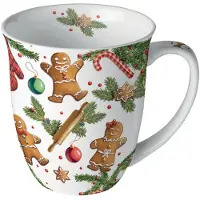 Ambiente mok - porselein - fine bone china - - gemberkoekjes - gingerbread cookies - beker - met oor