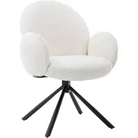 Tower Living Eetkamerstoel Imola - Wit Stof - 66x66x91cm