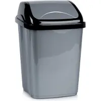 Orion - Plastic Prullenbak - Grijs - 16 l - Uitschuifbare Deksel