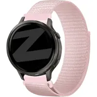 Bandz Nylon loop bandje (18mm) - Geschikt voor Garmin Vivoactive 4s / Vivomove 3s / Venu 2s / Venu 3s / Forerunner 255s / Forerunner 265s / Venu 4 - 41mm - Lichtroze