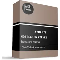 Zydante Hoeslaken Velvet - Taupe 160 x 200 cm