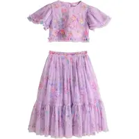 Next Set 'Lehenga' lichtblauw / groen / lavendel / rosa