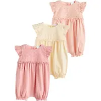 Next Rompertje/body pasteelgeel / abrikoos / rosa