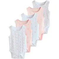 Next Rompertje/body groen / rosa / wit