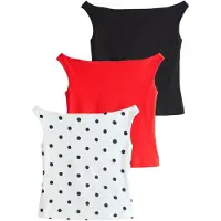 Next Top kersrood / zwart / wit