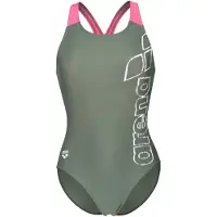Arena - Women's Scratchy Swimsuit V Back - Badpak 38, olijfgroen