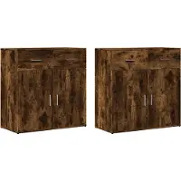 vidaXL Dressoirs 2 st 79x38x80 cm bewerkt hout gerookt eikenkleurig