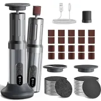 LONGZIMING -Elektrische Eeltverwijderaar 2-in-1 met Nagelfrees – 6 Snelheden, Links/Rechts Rotatie – USB-C Oplaadbaar met LED-Display – Complete Set voor Voet- en Nagelverzorging Thuis