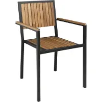Bolero stalen en acaciahouten stoelen met armleuningen