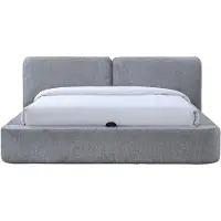 Vente-unique Bed met opbergruimte stof grijs 140 x 190 cm