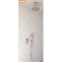 May Thermostatische Inbouw Doucheset - Plafondbuis - Staafhanddouche - Glijstang - Geborsteld Mat Koper Pvd - Messing - Kranen, Douchekranen, - Kranen, Douchekranen, Douchesets, Inbouw douchesets