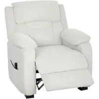 HOMCOM Elektrische Relaxfauteuil - Fluweel (100% polyester) - 86x90x103cm - Crème