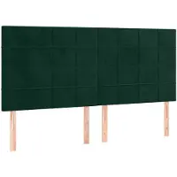 vidaXL Hoofdbord donkergroen 200x5x118/128 cm fluweel