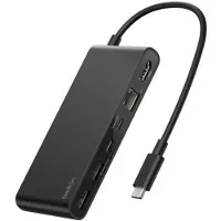 Belkin INC024HQBK interface hub USB Type-C 10000 Mbit/s Zwart