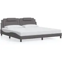 vidaXL Bedframe "Viana" zonder matras kunstleer grijs 200x200 cm