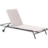 Beliani VOLTERRA - Tuin ligstoel - Beige - Stof