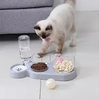 Karma 3-in-1 Eet- en Drinkbak voor Huisdieren met Verhoogde Standaard en Waterdispenser