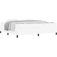 vidaXL Bedframe met matras Wit 200 x 200 cm Stof