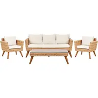 Beliani VITTORIA - Loungeset-Beige-PE rotan