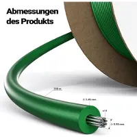 Wiltec 150 meter begrenzingskabel voor robotmaaiers, diameter 2,45 mm, verzinkt koperdraad, leidingkabel voor gazonrobots, universeel begrenzingsdraad, compatibel met diverse robotmaaiers