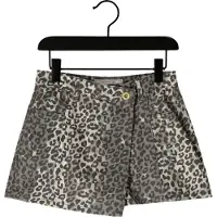Vingino denim skort met panterprint grey denim Rok Grijs Dierenprint - maat 164