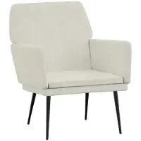 vidaXL Fauteuil 62x79x79 cm fluweel crèmekleurig