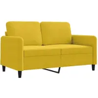 vidaXL Tweezitsbank 120 cm fluweel geel