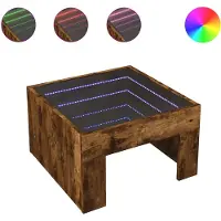 vidaXL Salontafel met Infinity LED 50x50x30 cm gerookt eikenkleurig