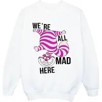 Disney Meisjes Alice In Wonderland Allemaal Gek Hier Sweatshirt (Wit)