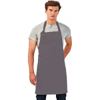 Premier Unisex Calibre Heavy Cotton Canvas Bib Apron (Pakket van 2) (Donkergrijs)