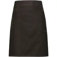 Premier Unisex Volwassenen Divisie Waxed Look Denim Waist Apron (Zwart/Tan Denim)