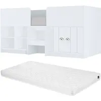 Vente-unique Halfhoogslaper hout wit 90 x 190 cm BOUTANIO