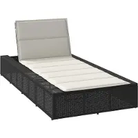 vidaXL Ligbed met zwevend kussen poly rattan zwart