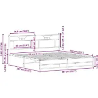 vidaXL Bedframe zonder matras, Sonoma-eikenhout, 160x200 cm, houtvezel