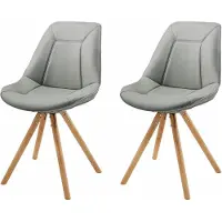 Notio Living Maitland-Eetkamerstoel - Set van 2 - Grijs PU