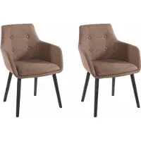 Notio Living Bradford-Eetkamerstoel - Set van 2 - Cappuccino