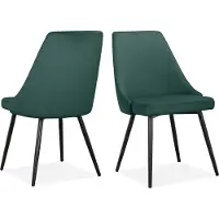 Loft 24 Natascha-Eetkamerstoel - 2 Pack - Donkergroen