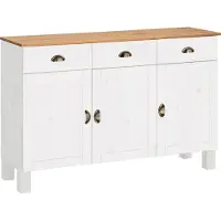 Loft 24 Oslo-Dressoir - 3-Deurs 3-Laden - Wit/Honing