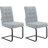 Loft 24 Terza-Eetkamerstoel - Grijs Stof - Set van 2